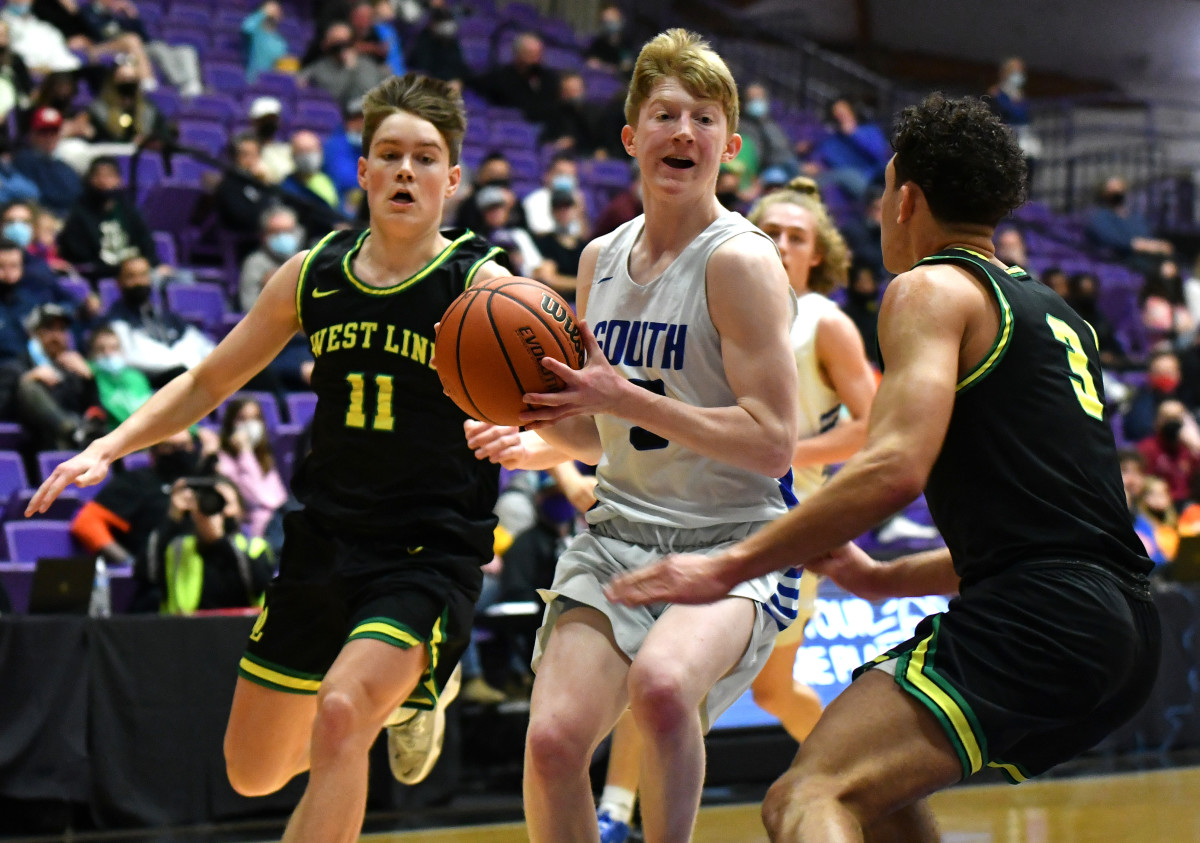 West Linn South Medford boys basketball Taylor Balkom 21